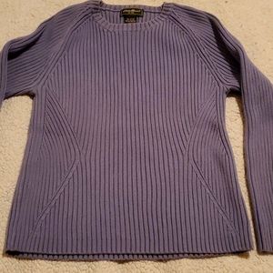 Eddie Bauer blue crew neck rib knit sweater